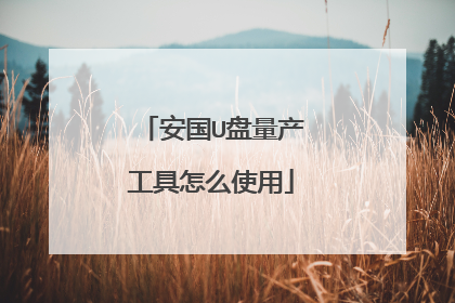 安国U盘量产工具怎么使用