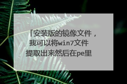 安装版的镜像文件，我可以将win7文件提取出来然后在pe里面安装吗？懂的回答