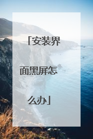 安装界面黑屏怎么办