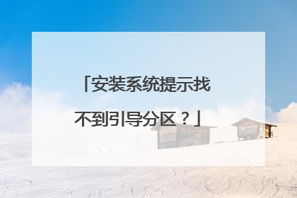 安装系统提示找不到引导分区？