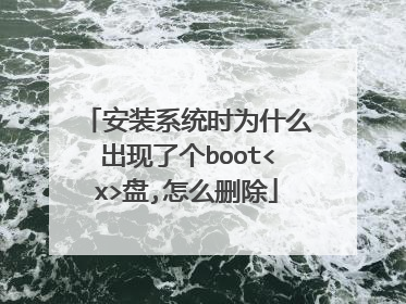 安装系统时为什么出现了个boot<x>盘,怎么删除