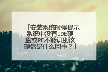 安装系统时候提示系统中没有IDE硬盘或PE不能识别该硬盘是什么回事?