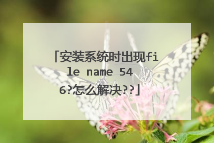 安装系统时出现file name 546?怎么解决??