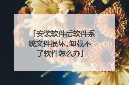 安装软件后软件系统文件损坏,卸载不了软件怎么办
