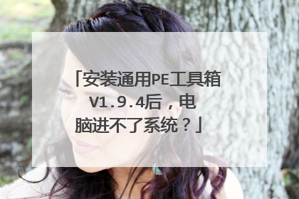 安装通用PE工具箱 V1.9.4后,电脑进不了系统?