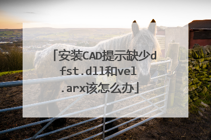 安装CAD提示缺少dfst.dll和vel.arx该怎么办
