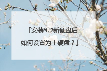 安装M.2新硬盘后如何设置为主硬盘?