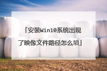 安装Win10系统出现了映像文件路径怎么填