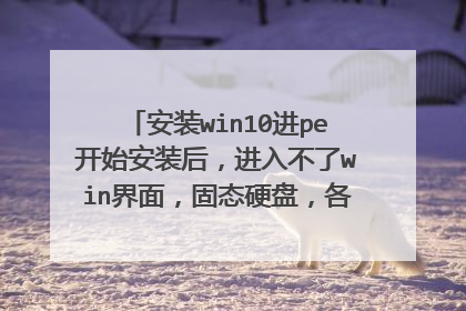 安装win10进pe开始安装后，进入不了win界面，固态硬盘，各种引导修复都不行，各种换线换接口？