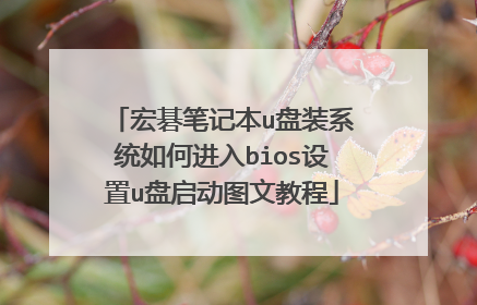 宏碁笔记本u盘装系统如何进入bios设置u盘启动图文教程