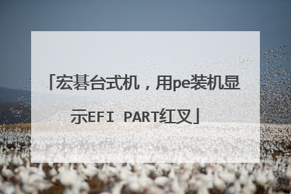 宏碁台式机，用pe装机显示EFI PART红叉