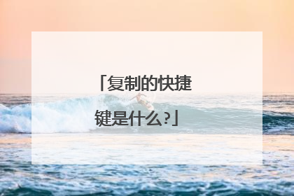 复制的快捷键是什么?