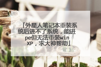 外星人笔记本重装系统后进不了系统,能进pe但无法重装win XP,求大神帮助