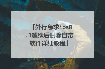 外行急求ios8.3越狱后删除自带软件详细教程