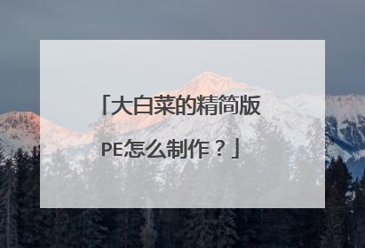 大白菜的精简版PE怎么制作?