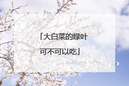 大白菜的绿叶可不可以吃