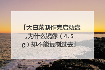 大白菜制作完启动盘,为什么镜像(4.5g)却不能复制过去
