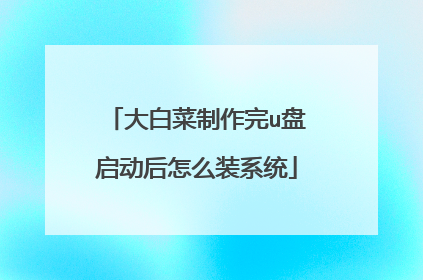 大白菜制作完u盘启动后怎么装系统