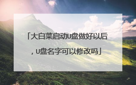 大白菜启动U盘做好以后,U盘名字可以修改吗