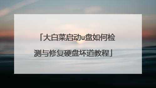 大白菜启动u盘如何检测与修复硬盘坏道教程