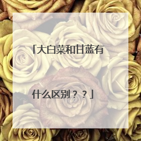 大白菜和甘蓝有什么区别??