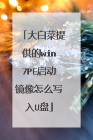 大白菜提供的win7PE启动镜像怎么写入U盘