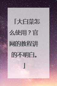 大白菜怎么使用?官网的教程讲的不明白。