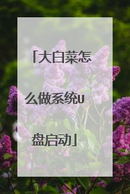 大白菜怎么做系统U盘启动