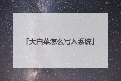 大白菜怎么写入系统