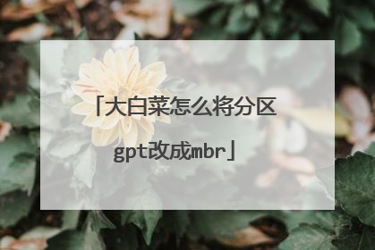 大白菜怎么将分区gpt改成mbr