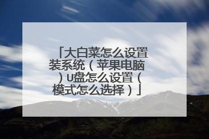 大白菜怎么设置装系统（苹果电脑）U盘怎么设置（模式怎么选择）