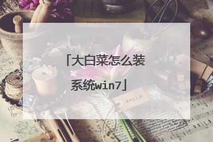 大白菜怎么装系统win7