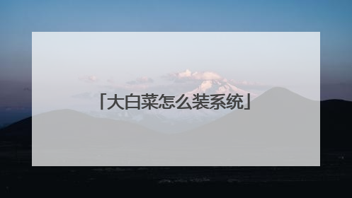 大白菜怎么装系统