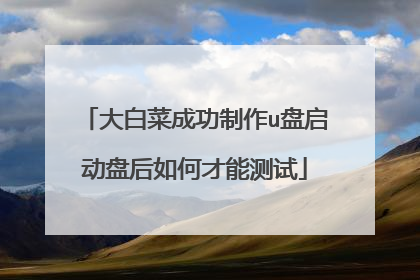 大白菜成功制作u盘启动盘后如何才能测试