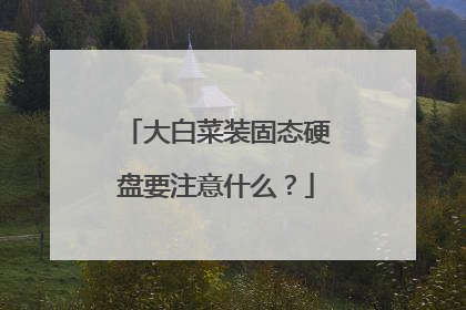 大白菜装固态硬盘要注意什么?
