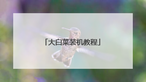 大白菜装机教程