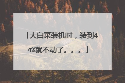 大白菜装机时,装到44%就不动了。。。