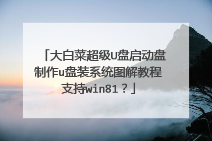 大白菜超级U盘启动盘制作u盘装系统图解教程支持win81?