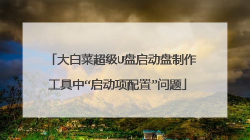 大白菜超级U盘启动盘制作工具中“启动项配置”问题