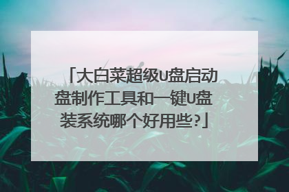 大白菜超级U盘启动盘制作工具和一键U盘装系统哪个好用些?