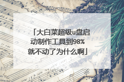 大白菜超级u盘启动制作工具到98%就不动了为什么啊