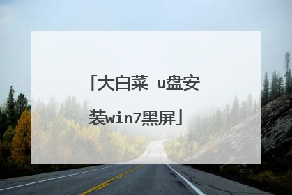 大白菜 u盘安装win7黑屏