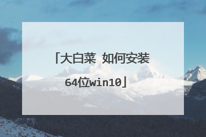 大白菜 如何安装64位win10