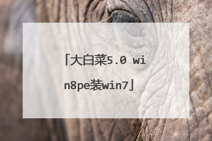 大白菜5.0 win8pe装win7