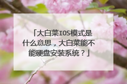 大白菜IOS模式是什么意思,大白菜能不能硬盘安装系统?