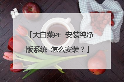 大白菜PE 安装纯净版系统 怎么安装?