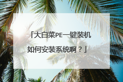 大白菜PE一键装机如何安装系统啊?