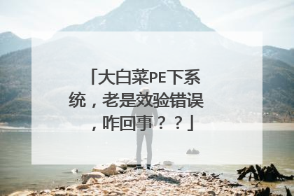 大白菜PE下系统，老是效验错误，咋回事？？