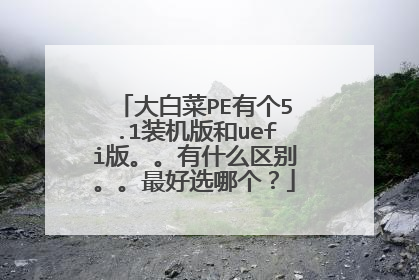 大白菜PE有个5.1装机版和uefi版。。有什么区别。。最好选哪个?