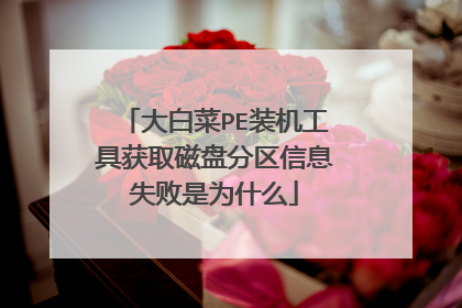 大白菜PE装机工具获取磁盘分区信息失败是为什么